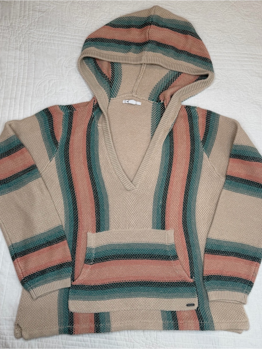 O'Neill Women's Striped Hooded Catamaran Pullover Sweater Medium Multicolor